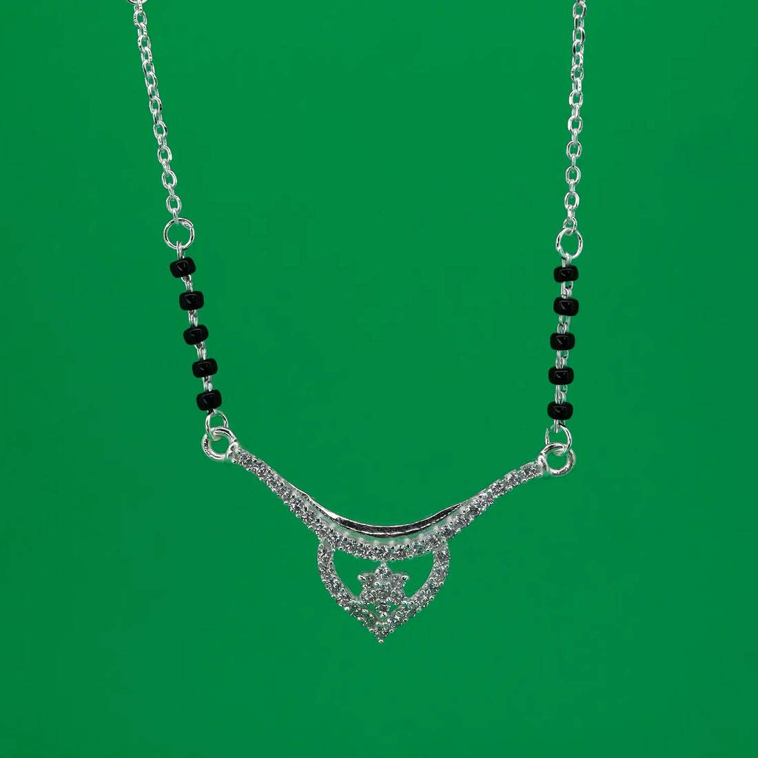 Elegant Star Charm Silver Mangalsutra - Made With Pure 925 Silver