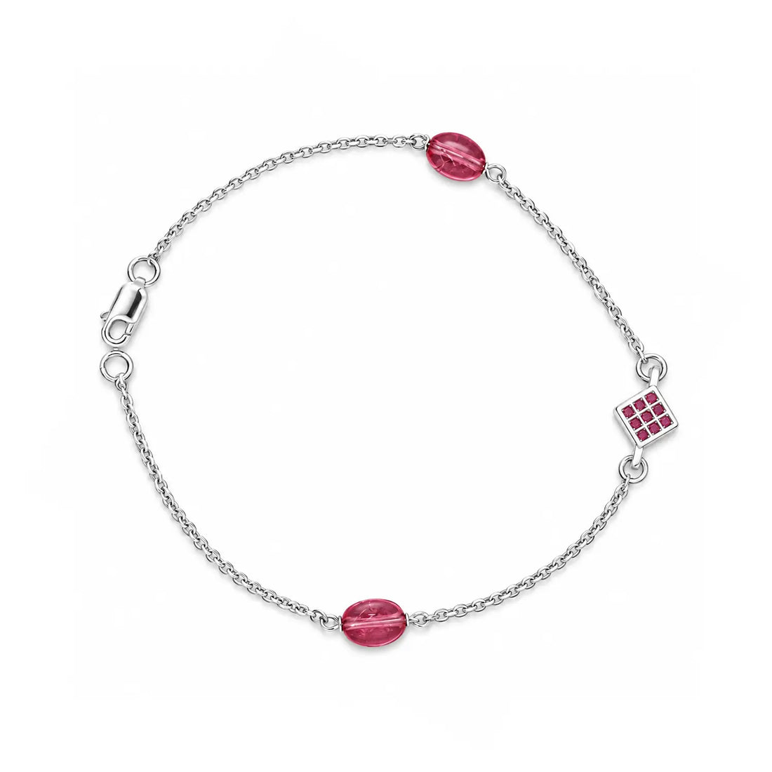 Pink Bead Bracelet – Elegant Minimalist Charm Design - Made With Pure 925 Silver
