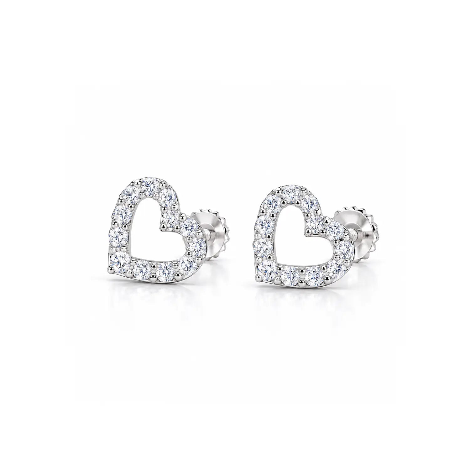 Elegant Heart Sparkle Silver Stud Earrings - Made With Pure 925 Silver