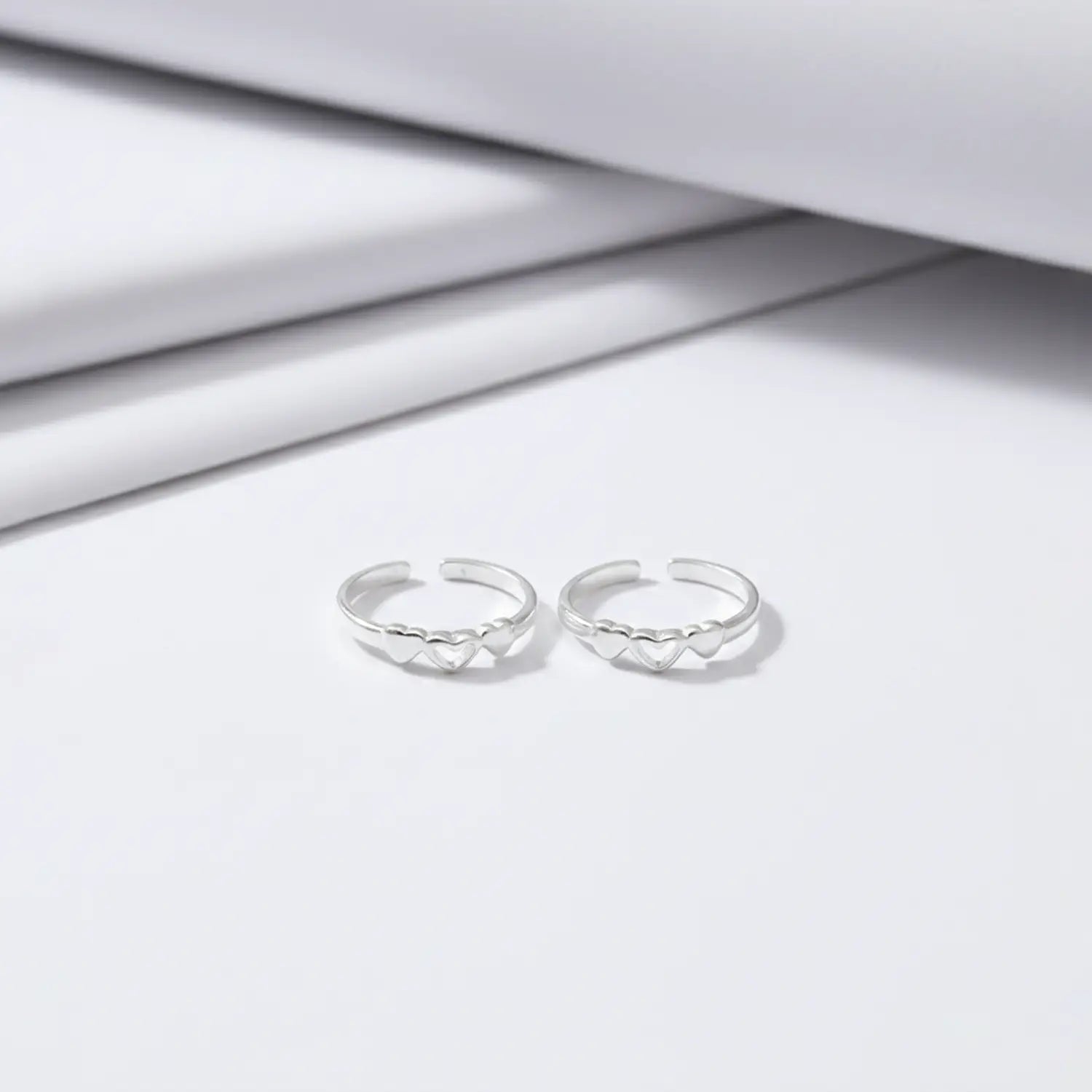 Minimal Triple Heart Toe Rings- Made With Pure 925 Silver