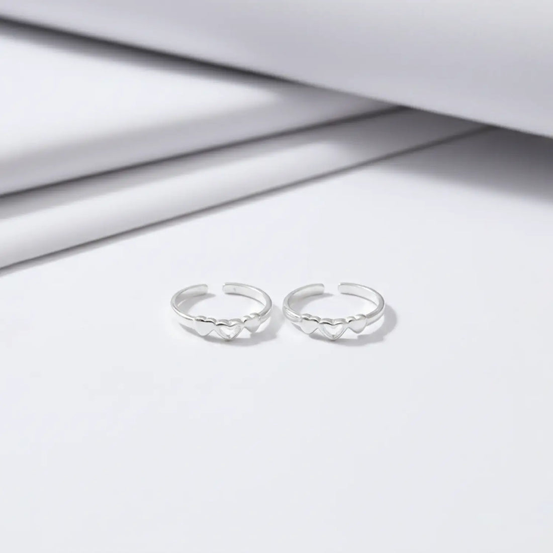 Minimal Triple Heart Toe Rings- Made With Pure 925 Silver