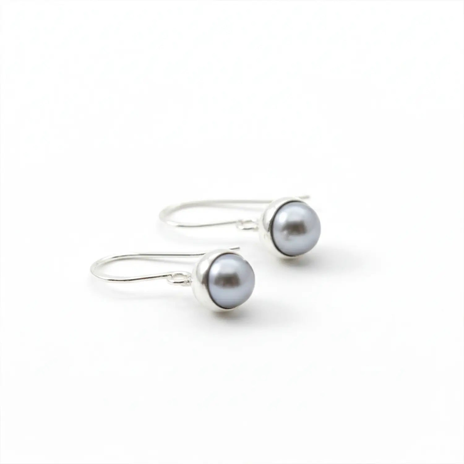 Grey Pearl Drop Sterling Silver Earrings- Made With Pure 925 Silver