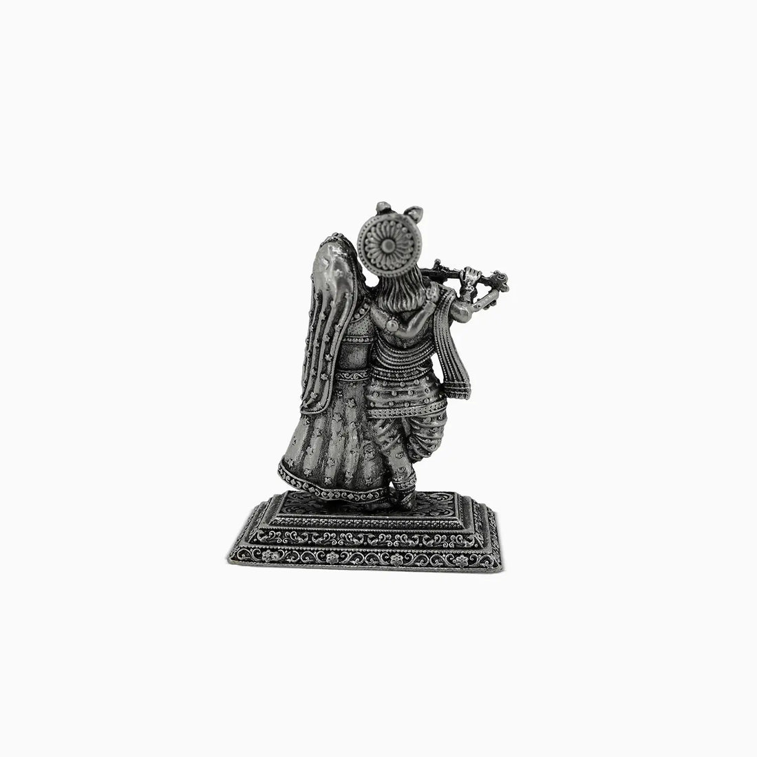 Antique Pure Silver Radha Krishna Idol- Made With Pure 925 Silver