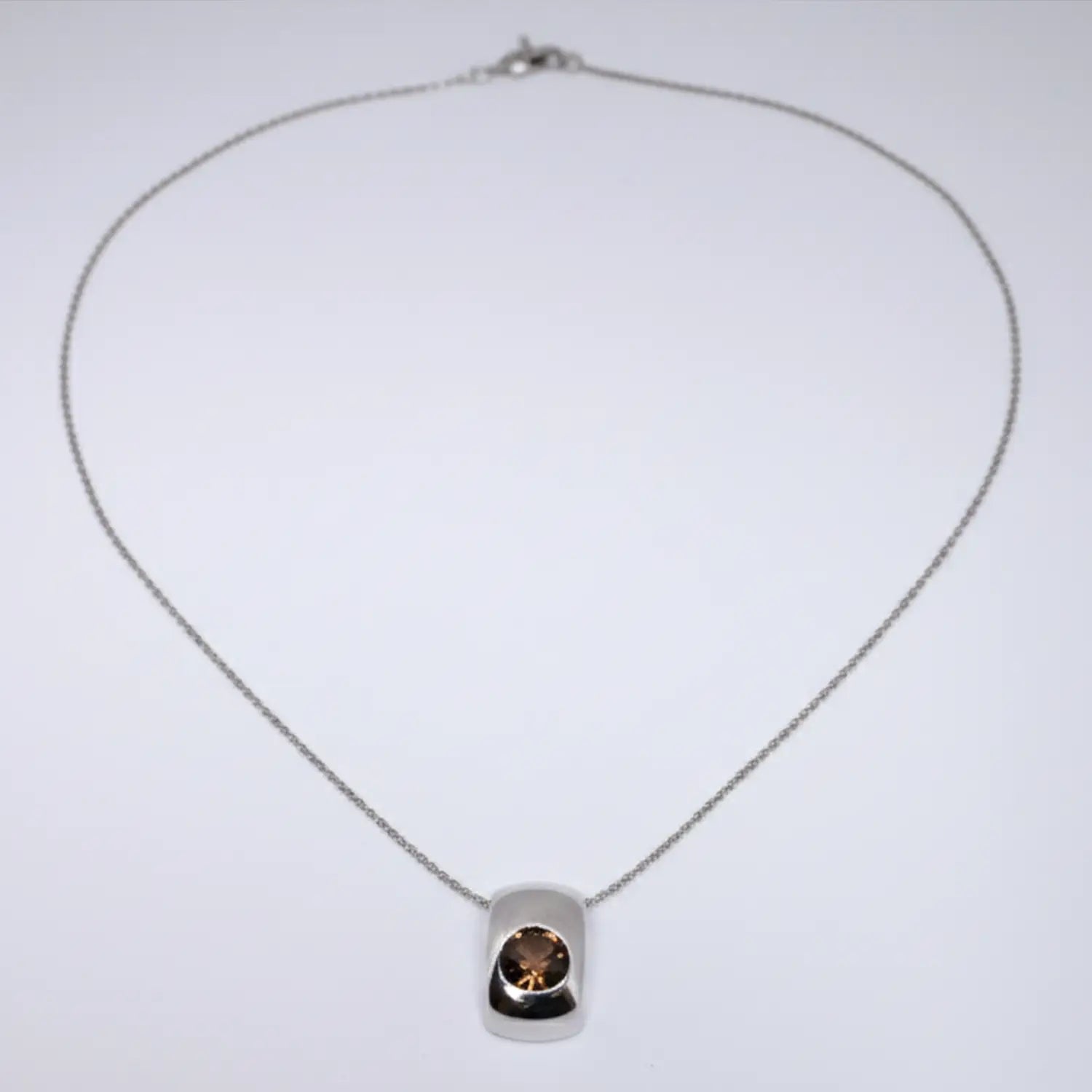 Minimalist Stone Pendant with Silver Chain- Made With Pure 925 Silver