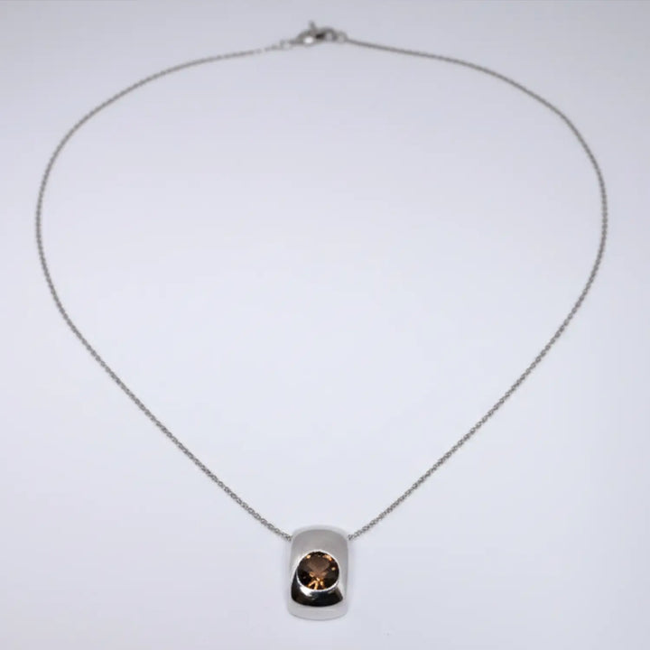 Minimalist Stone Pendant with Silver Chain- Made With Pure 925 Silver