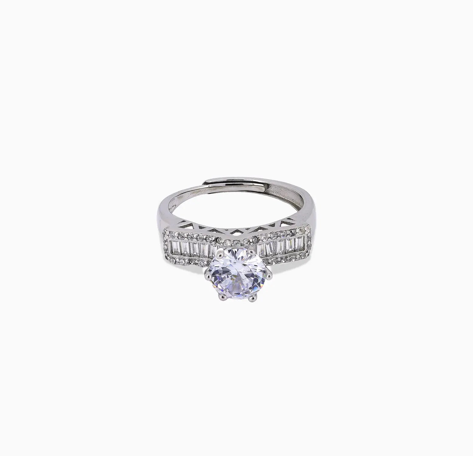 Radiant Solitaire Elegance Silver Ring - Made With Pure 925 Silver