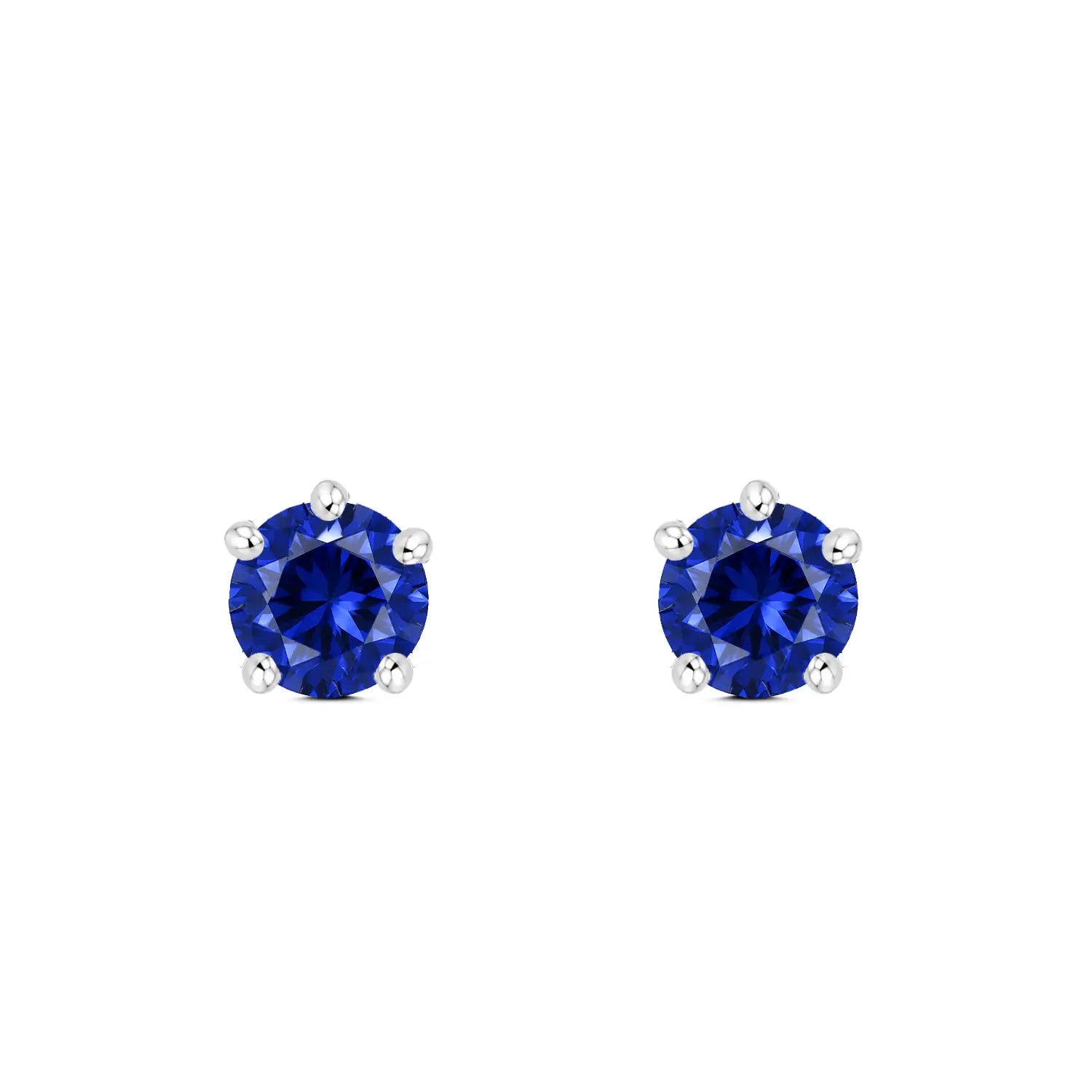 Royal Blue Solitaire Sterling Silver Stud Earrings - Made With Pure 925 Silver
