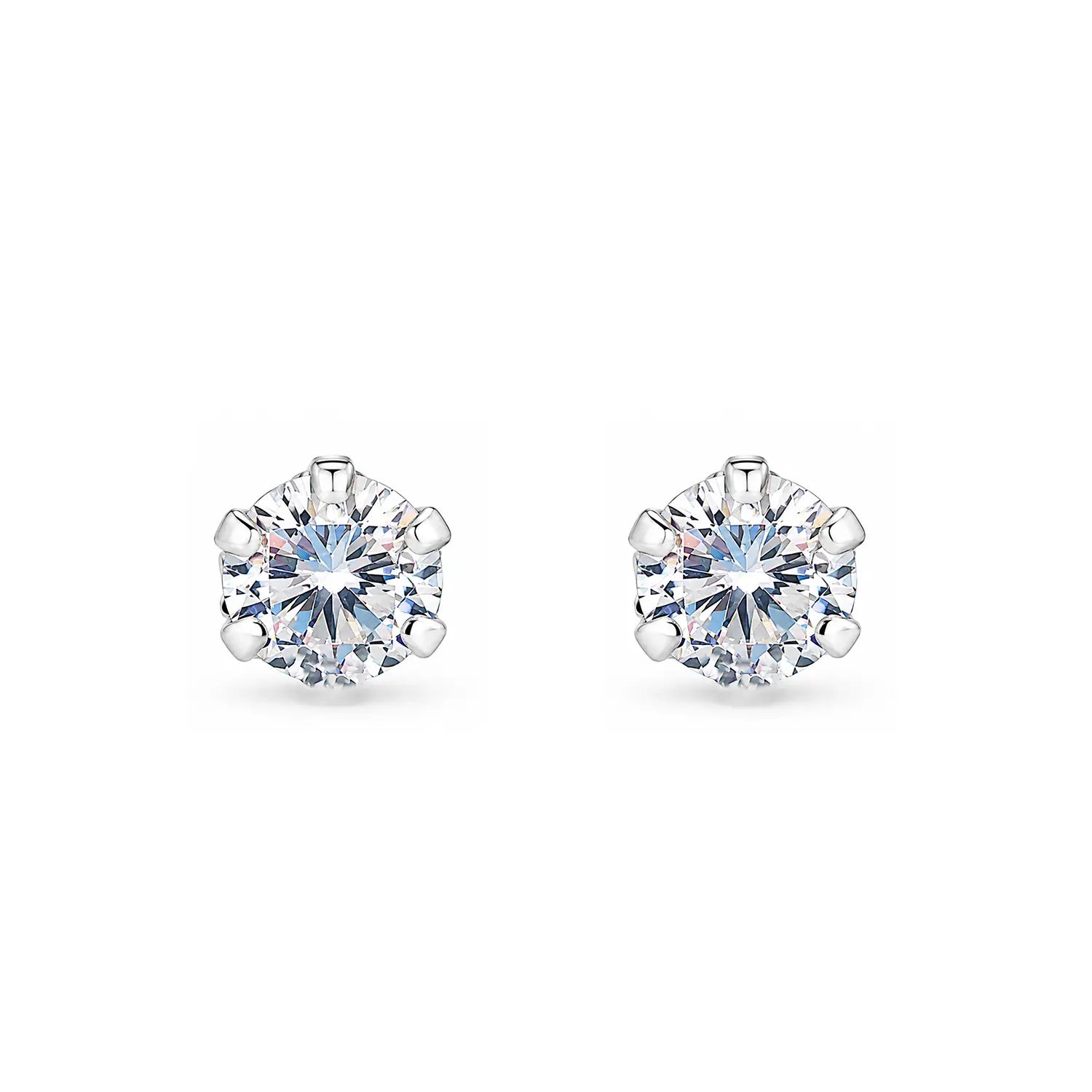 Classic Round Solitaire 925 Silver Stud Earrings for Men - Made With Pure 925 Silver