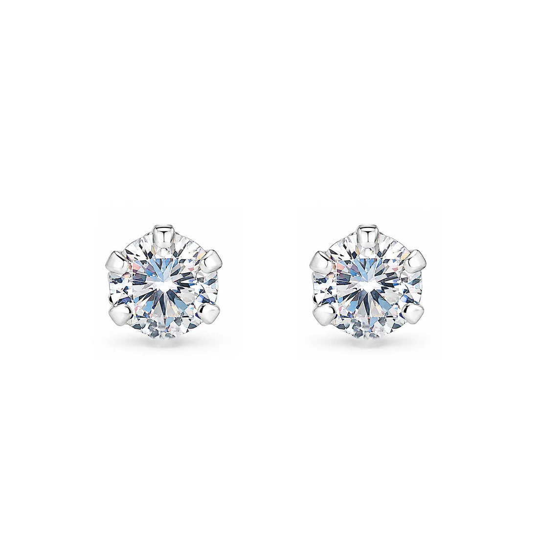 Classic Round Solitaire 925 Silver Stud Earrings for Men - Made With Pure 925 Silver