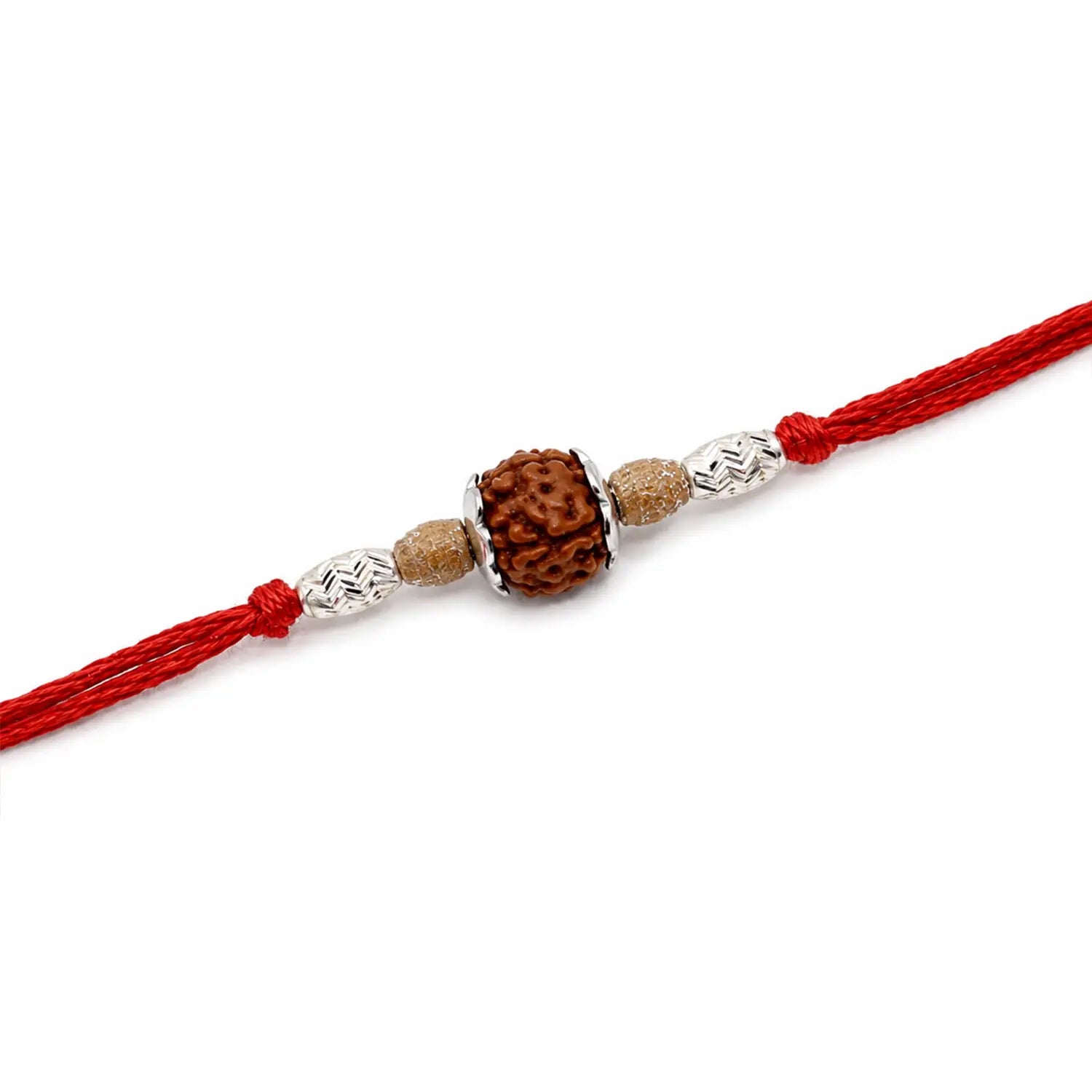 Divine Rudraksha Silver Rakhi - Made With Pure 925 Silver