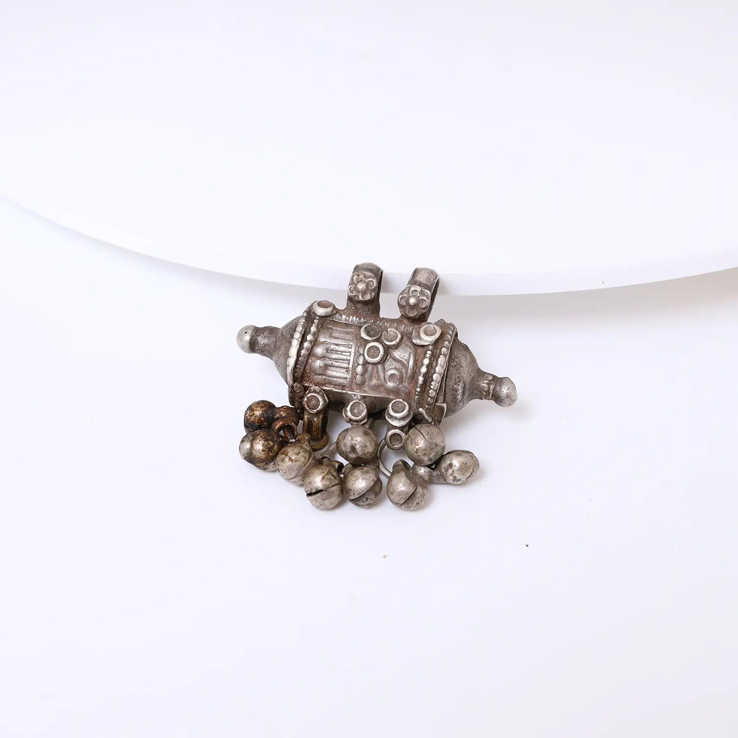 Traditional Tribal Ghungroo Pure Silver Pendant - Made With Pure 925 Silver