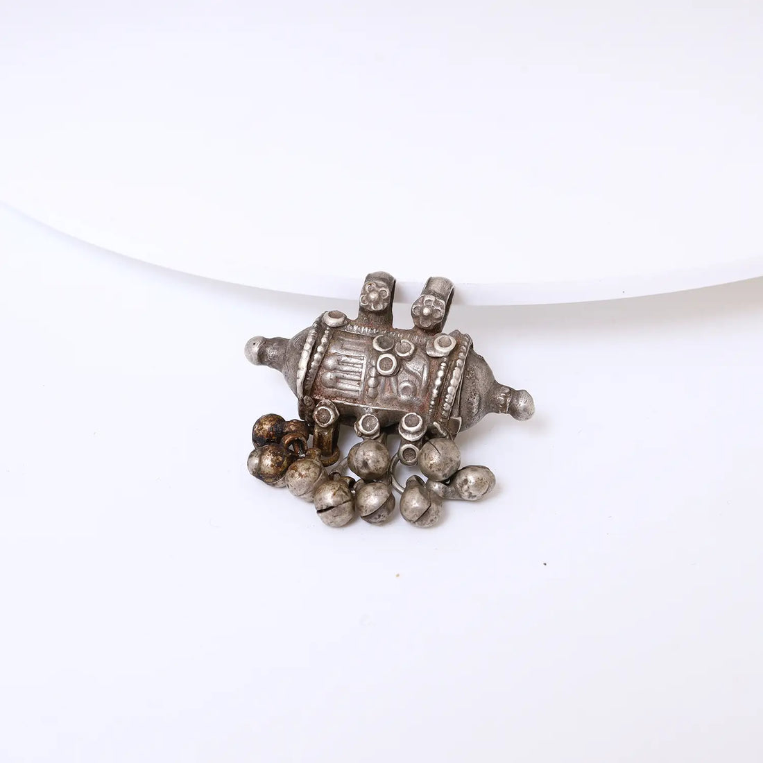 Traditional Tribal Ghungroo Pure Silver Pendant - Made With Pure 925 Silver