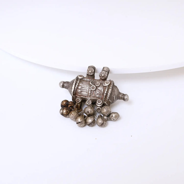 Traditional Tribal Ghungroo Pure Silver Pendant - Made With Pure 925 Silver