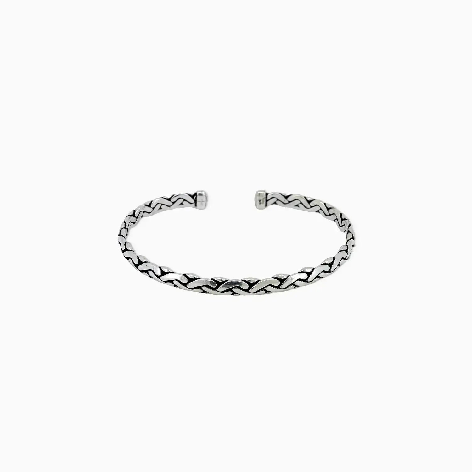 Braided Pure Silver Cuff Bracelet - Made With Pure 925 Silver