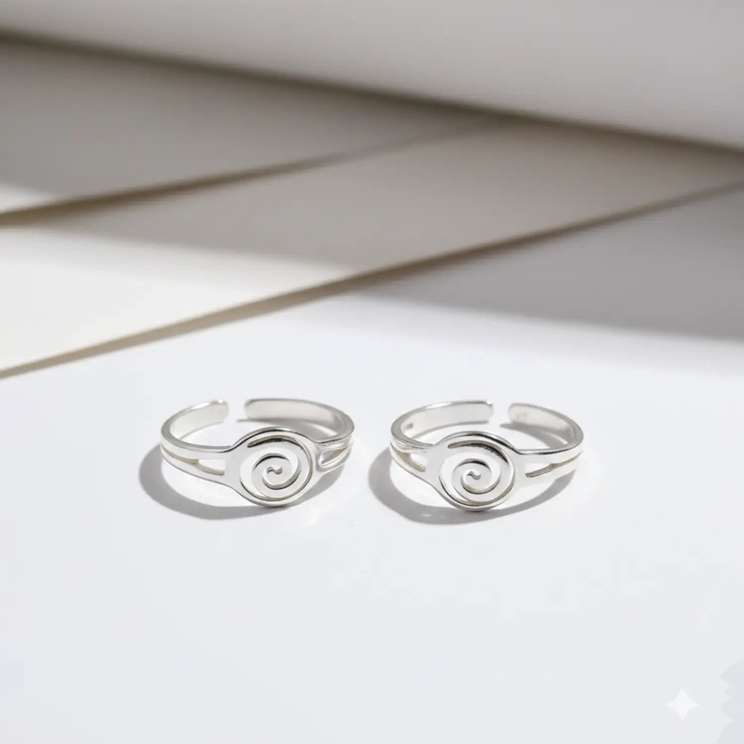 Minimal Spiral Design Toe Rings - Made With Pure 925 Silver