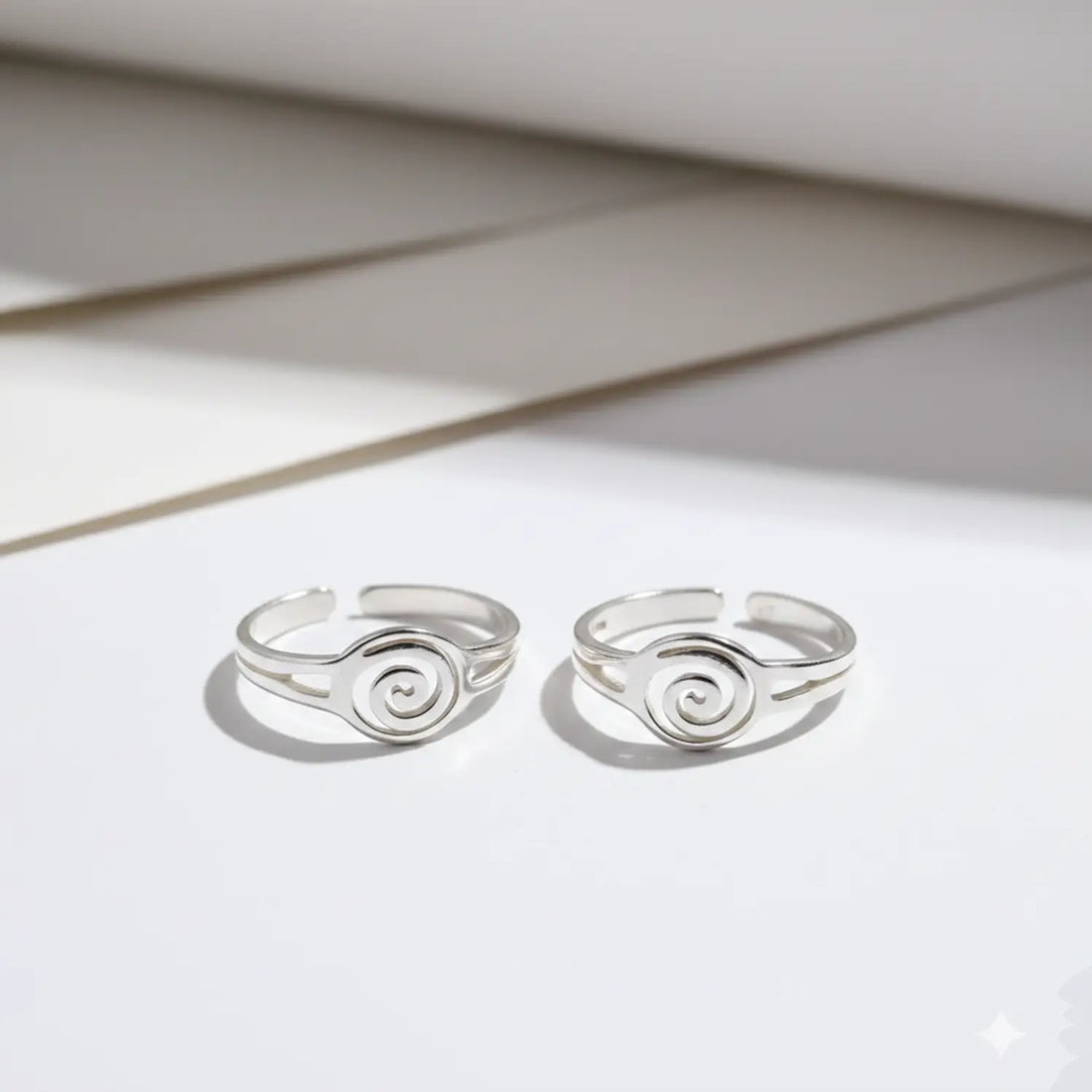 Minimal Spiral Design Toe Rings - Made With Pure 925 Silver
