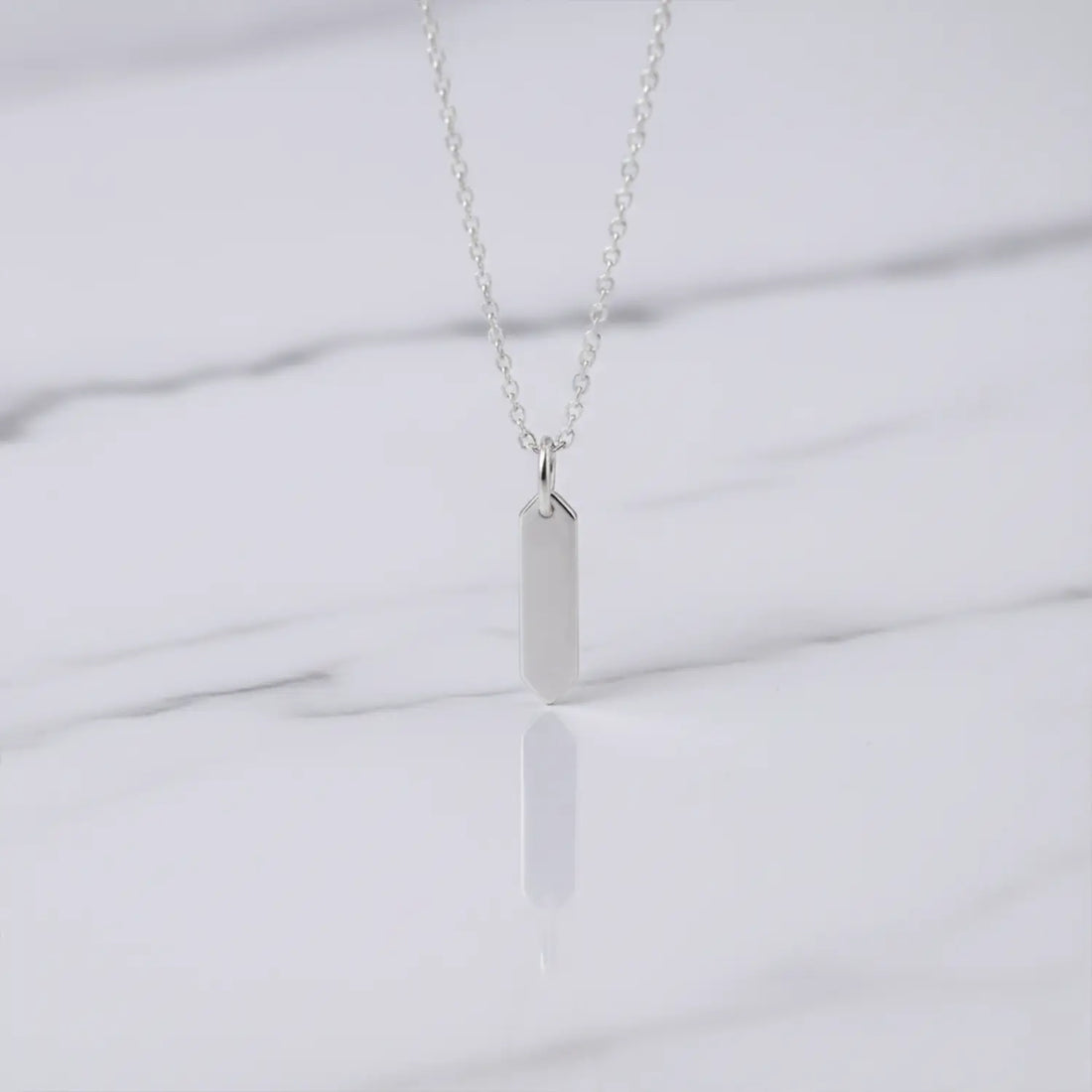 Minimalist Crystal Bar Pure Silver Pendant - Made With Pure 925 Silver