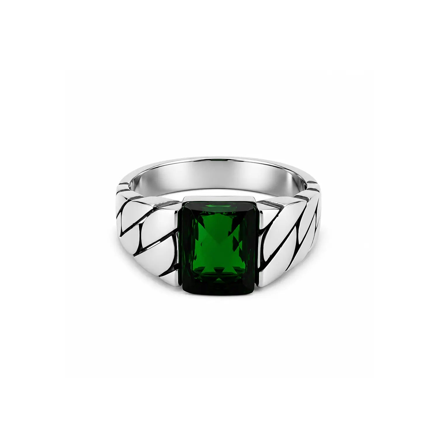 Green Gemstone Silver Ring - Made With Pure 925 Silver