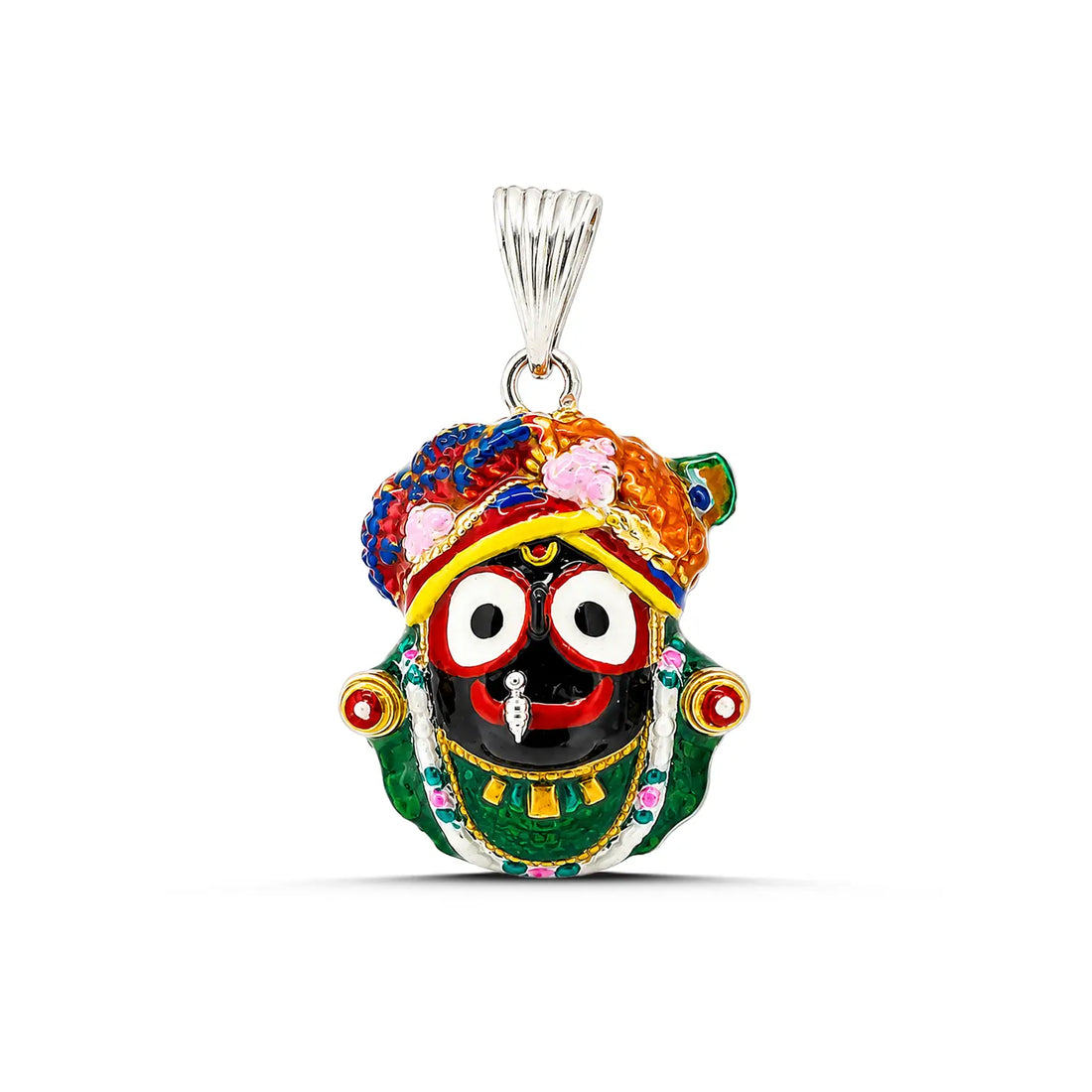 Divine Lord Jagannath Multicolour Silver Pendant - Made With Pure 925 Silver