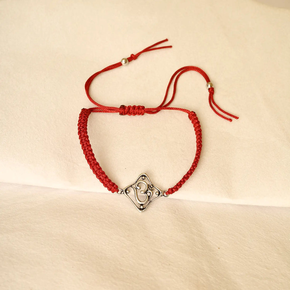 Om Blessing Silver Rakhi Bracelet - Made With Pure 925 Silver