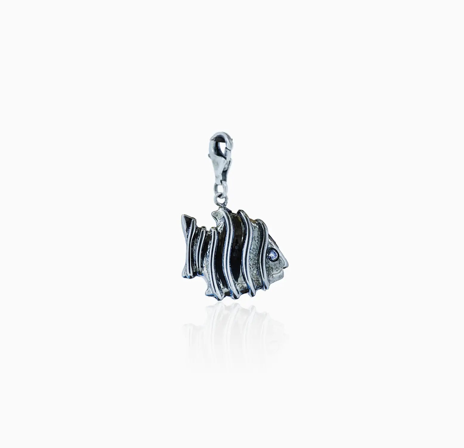 Artisan Fish Design Oxidised Silver Pendant - Made With Pure 925 Silver