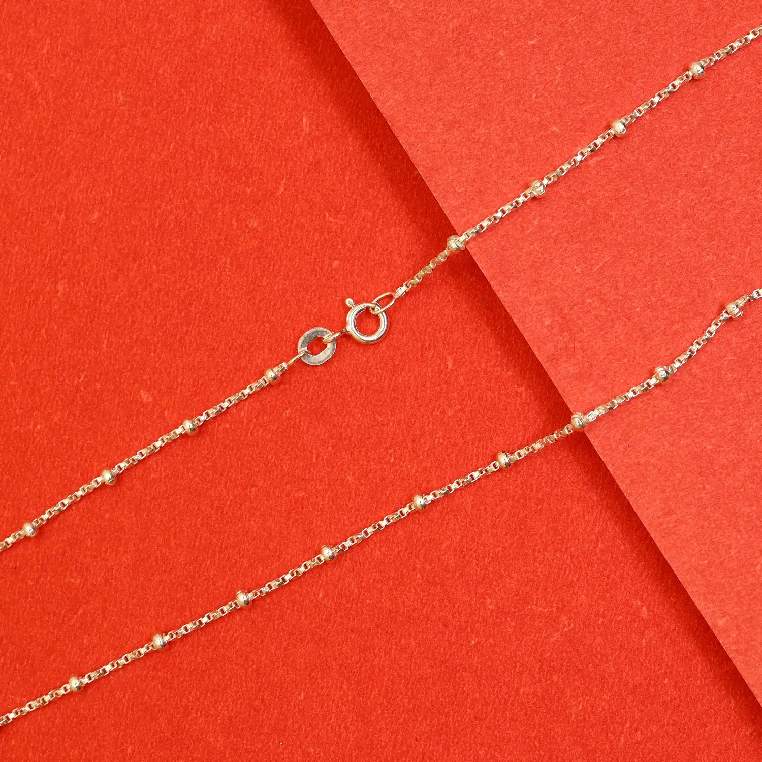 Elegant Beaded Minimal Chain- Made With Pure 925 Silver
