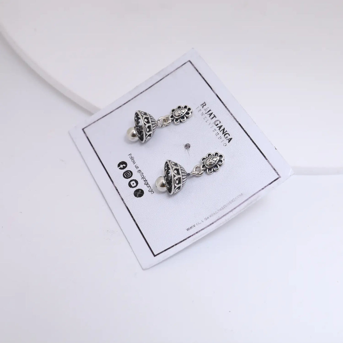 Elegant Traditional Pure Silver Jhumki Earrings- Made With Pure 925 Silver