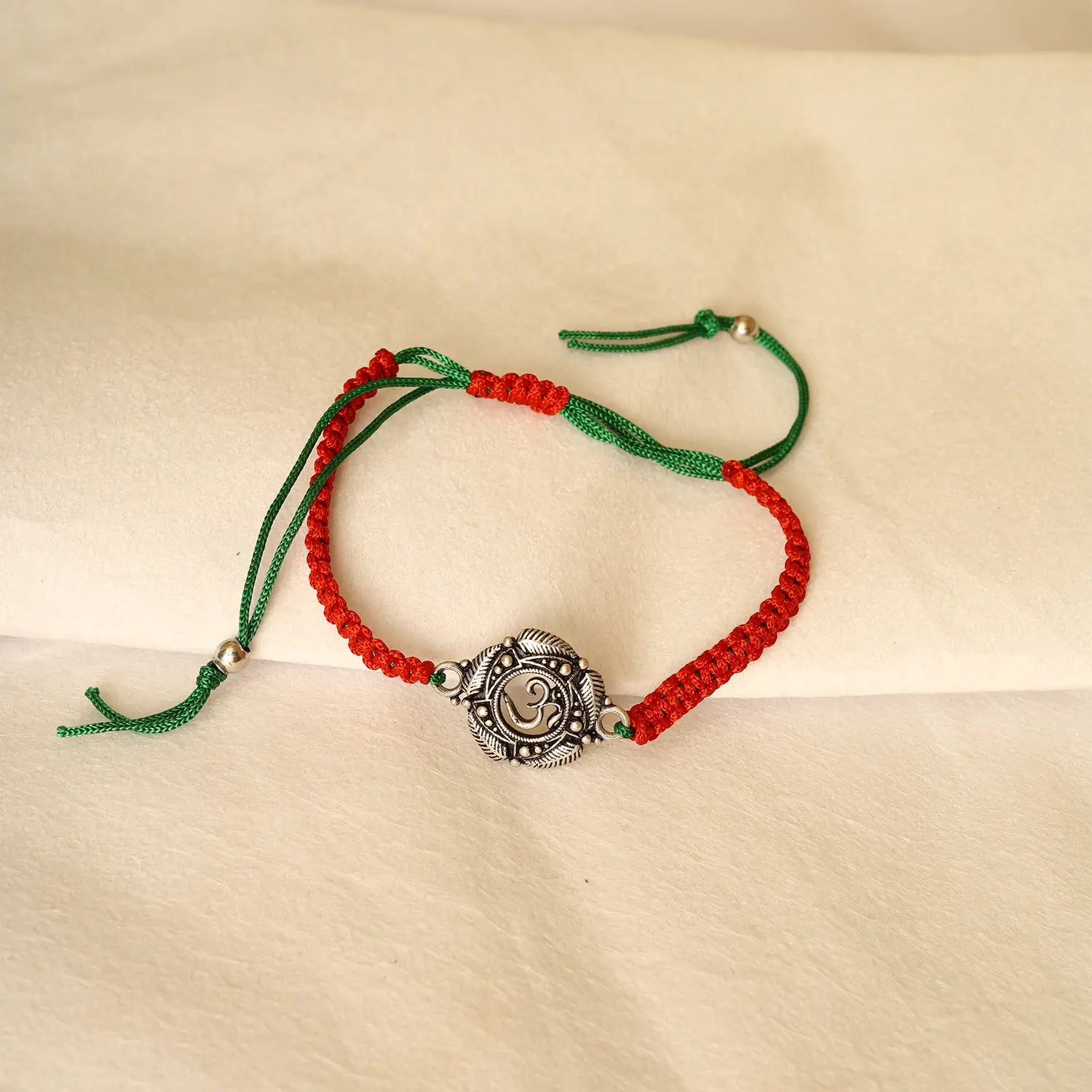 Om Divine Silver Rakhi Bracelet - Made With Pure 925 Silver
