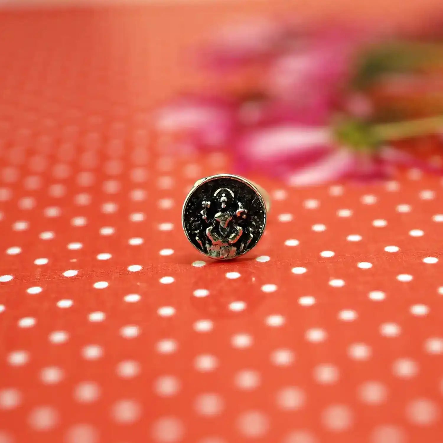 Antique Silver Floral Nose Pin- Made With Pure 925 Silver