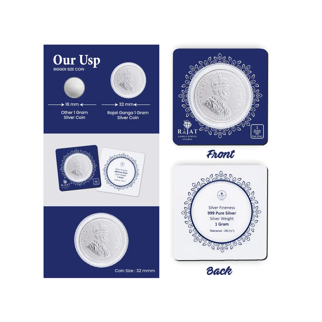 King George V Pure 999 Silver Coin – 1 Gram