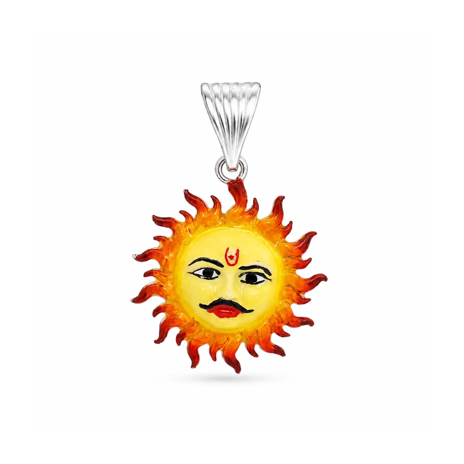 Divine Surya Dev Silver Pendant - Made With Pure 925 Silver