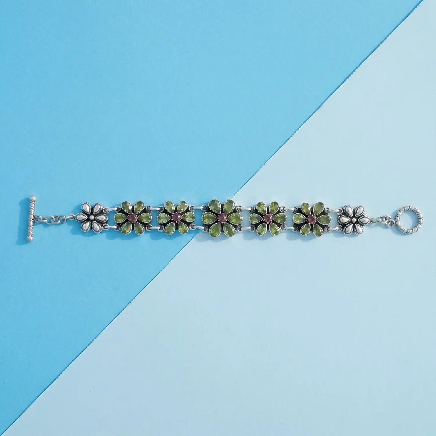 Blossom Floral Silver Bracelet- Made With Pure 925 Silver