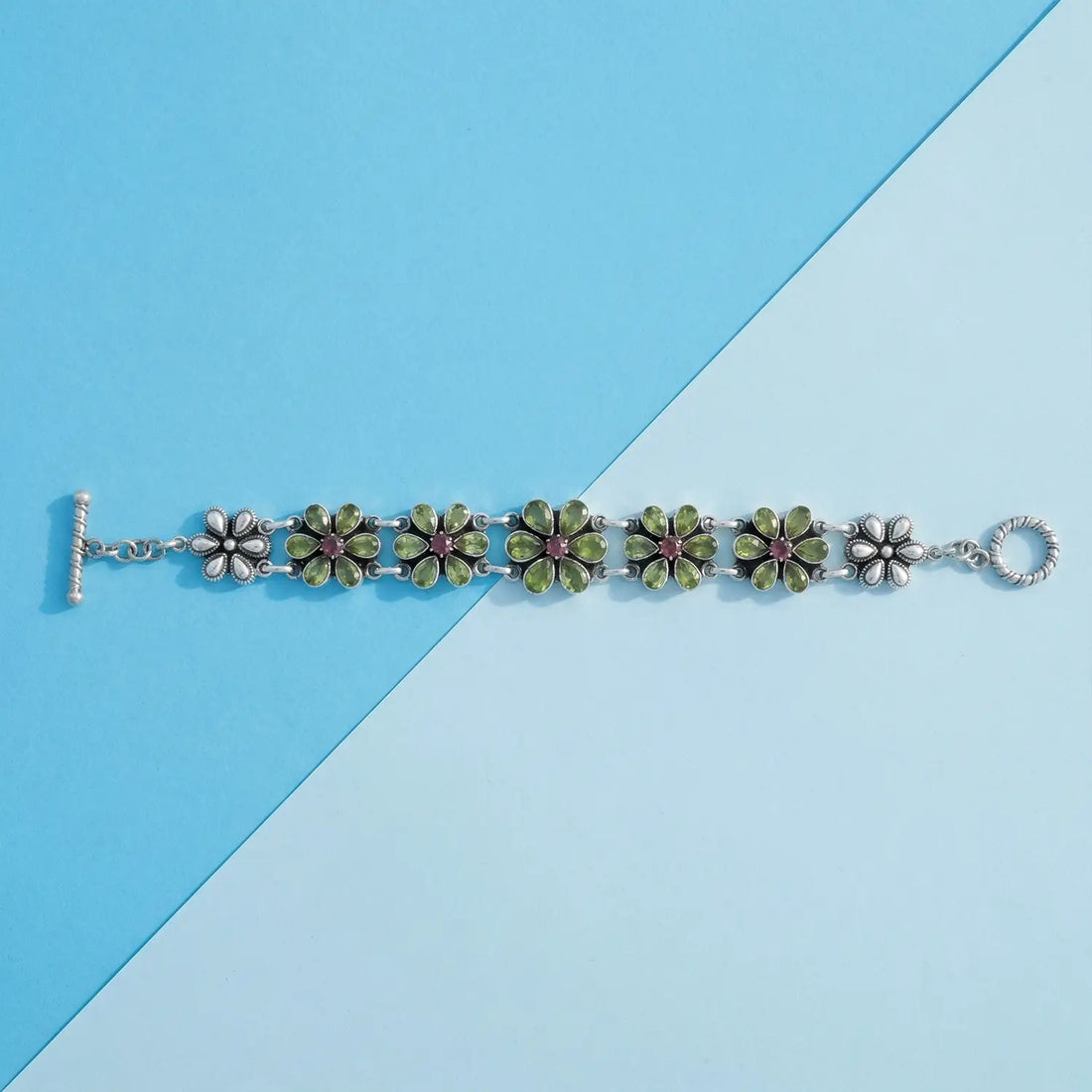 Blossom Floral Silver Bracelet- Made With Pure 925 Silver