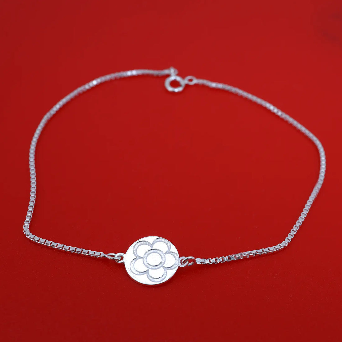 Elegant Floral Silver Bracelet - Made With Pure 925 Silver