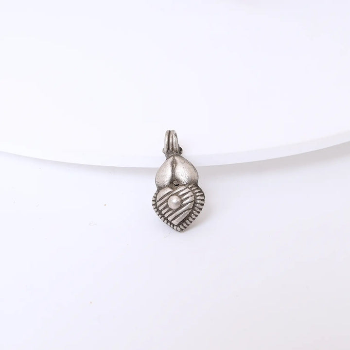 Traditional Heart Motif Pure Silver Pendant - Made With Pure 925 Silver