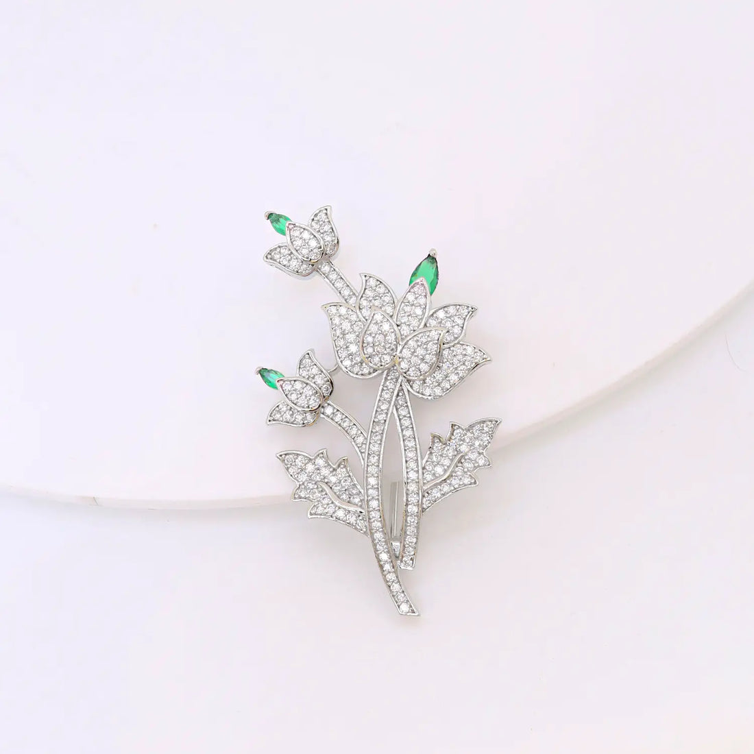 Elegant Lotus Bloom Silver Brooch - Made With Pure 925 Silver