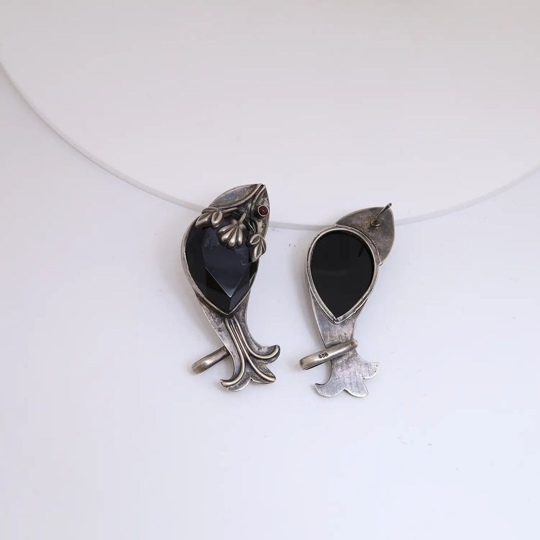 Vintage Black Onyx Sterling Silver Statement Earrings - Made With Pure 925 Silver