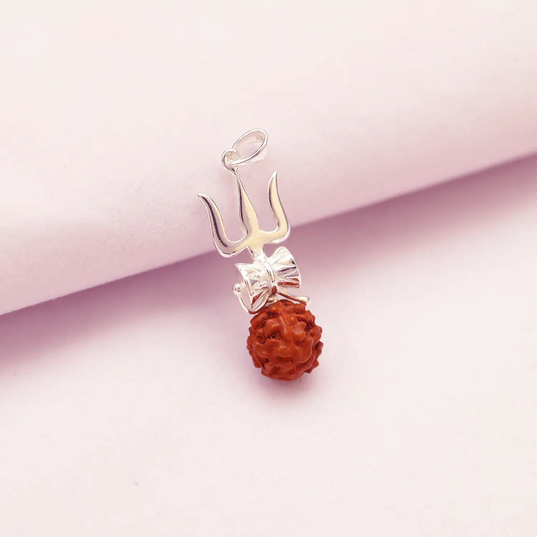 Mahadev Trishul Rudraksha Silver Pendant- Made With Pure 925 Silver