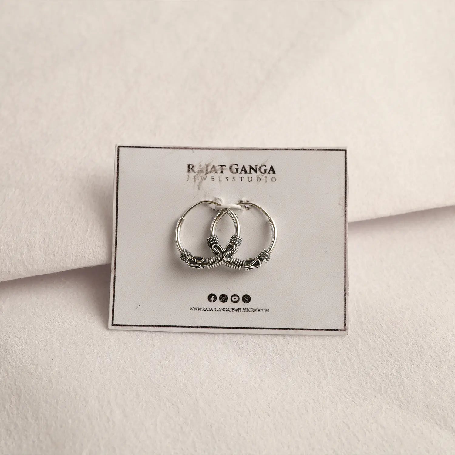 Minimal Oxidised Silver Hoop Earrings - Made With Pure 925 Silver
