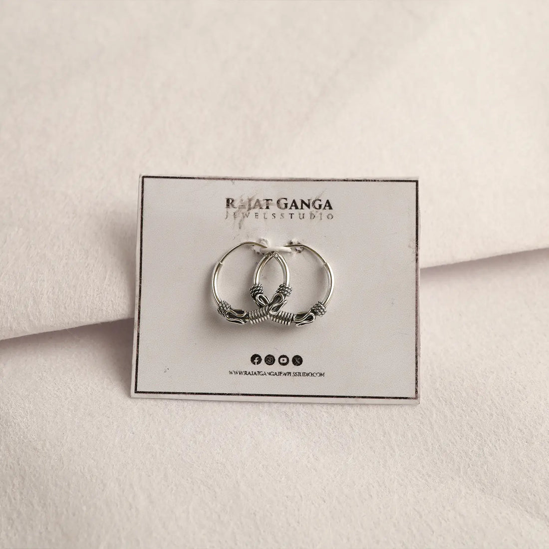 Minimal Oxidised Silver Hoop Earrings - Made With Pure 925 Silver