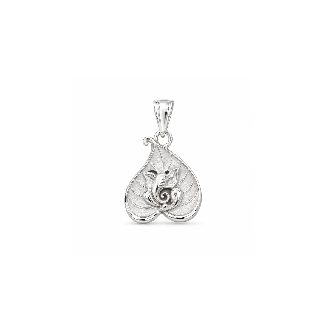 Shree Ganesh Peepal Leaf Silver Pendant - Made With Pure 925 Silver
