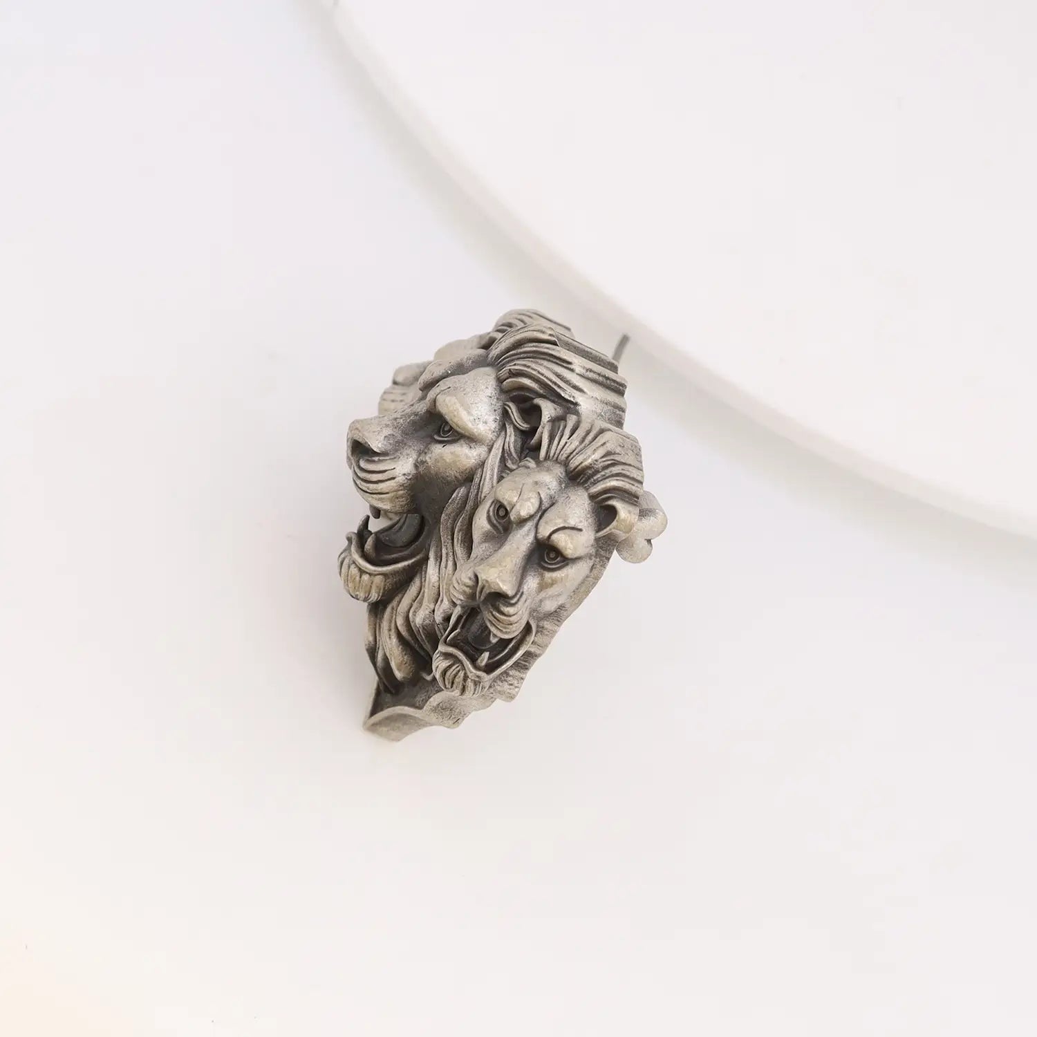 Three-Headed Lion Shield Brooch - Made With Pure 925 Silver