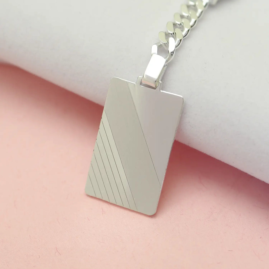 Sleek Silver Rectangle Keychain - Made With Pure 925 Silver