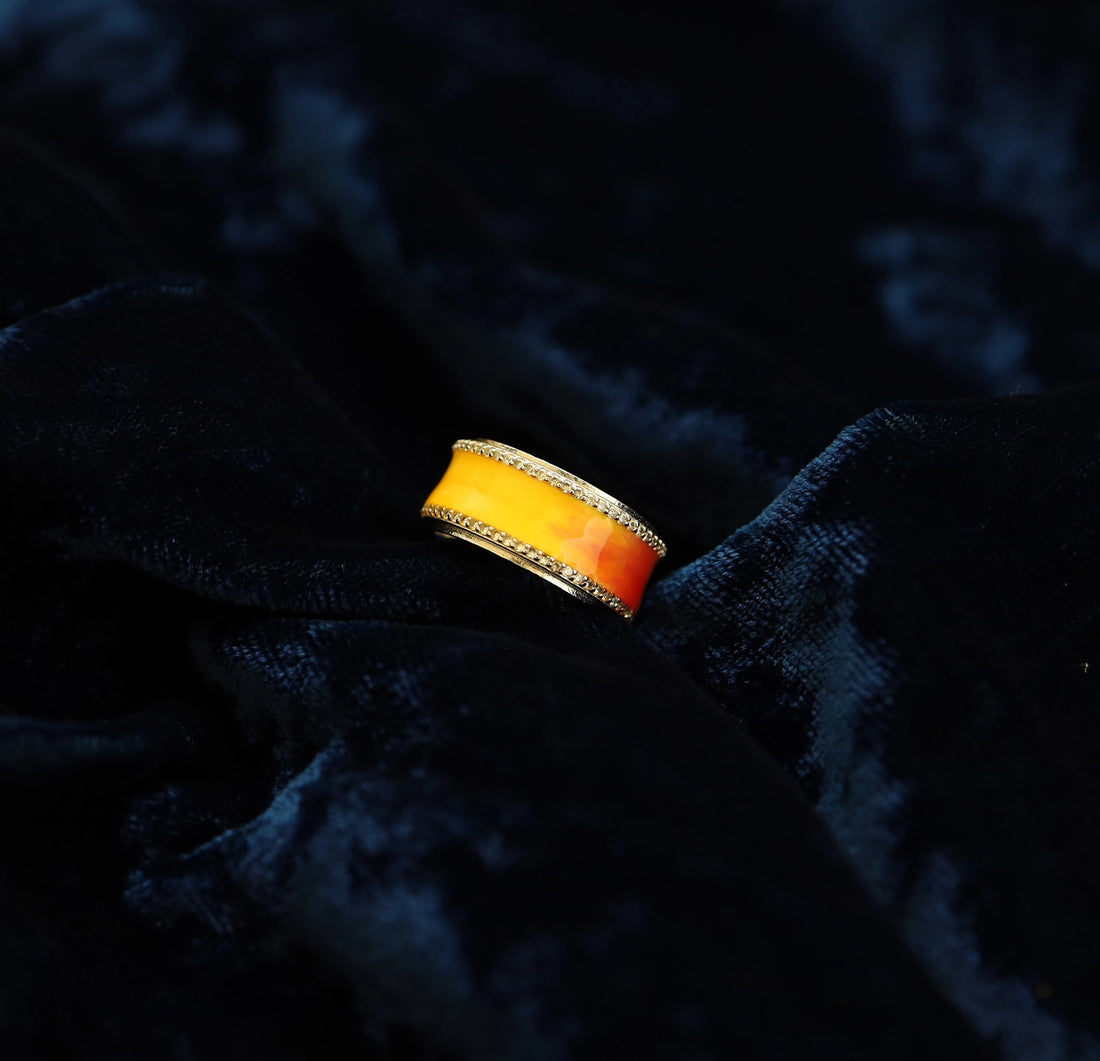 Sunset Aura Pure Silver Band Ring - Made With Pure 925 Silver