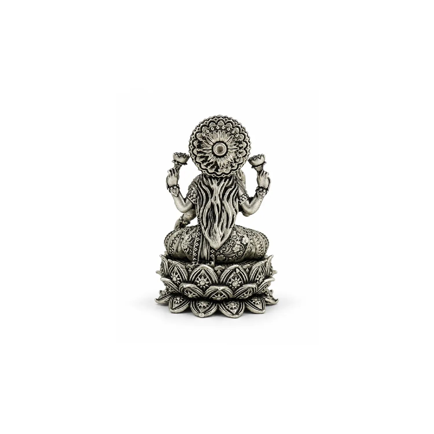 Antique pure Silver Goddess Lakshmi Idol- Made With Pure 925 Silver