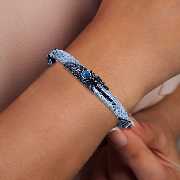 Vintage-Inspired Hammered Silver Kada with Antique Detailing - Made With Pure 925 Silver