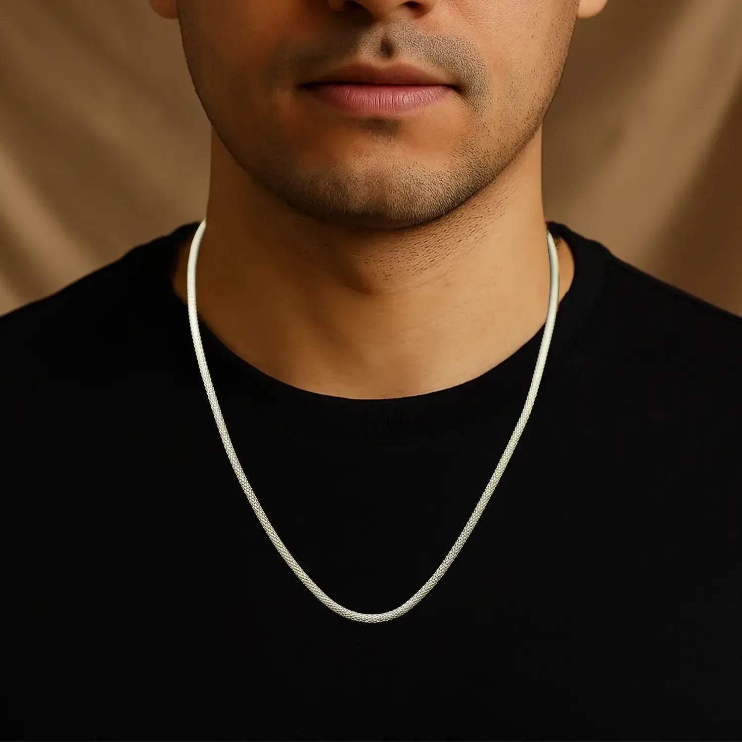 Sterling Silver Sleek Snake Chain for Men- Made With Pure 925 Silver