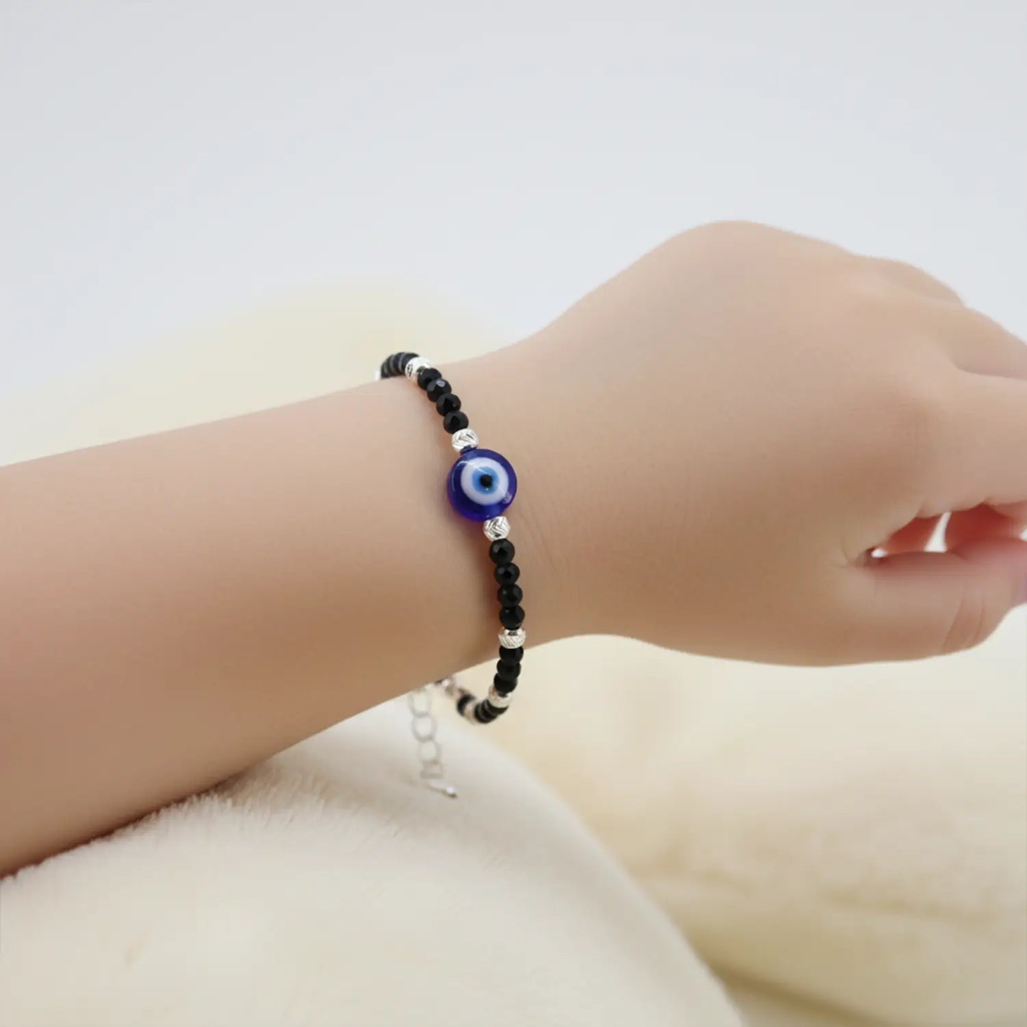 Kids Evil Eye Protection Silver Bracelet Pair- Made With Pure 925 Silver