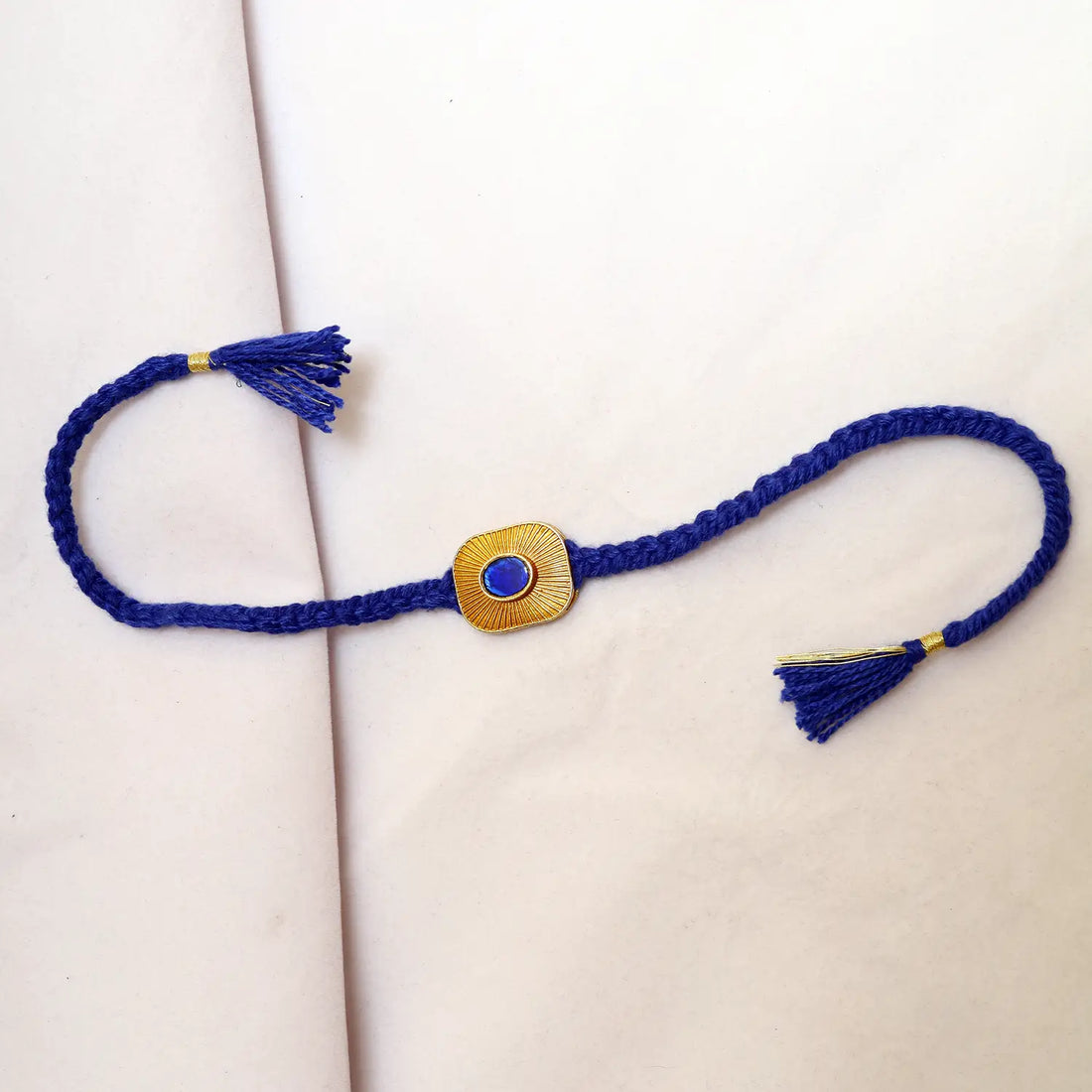 Blue Stone Silver Rakhi - Made With Pure 925 Silver