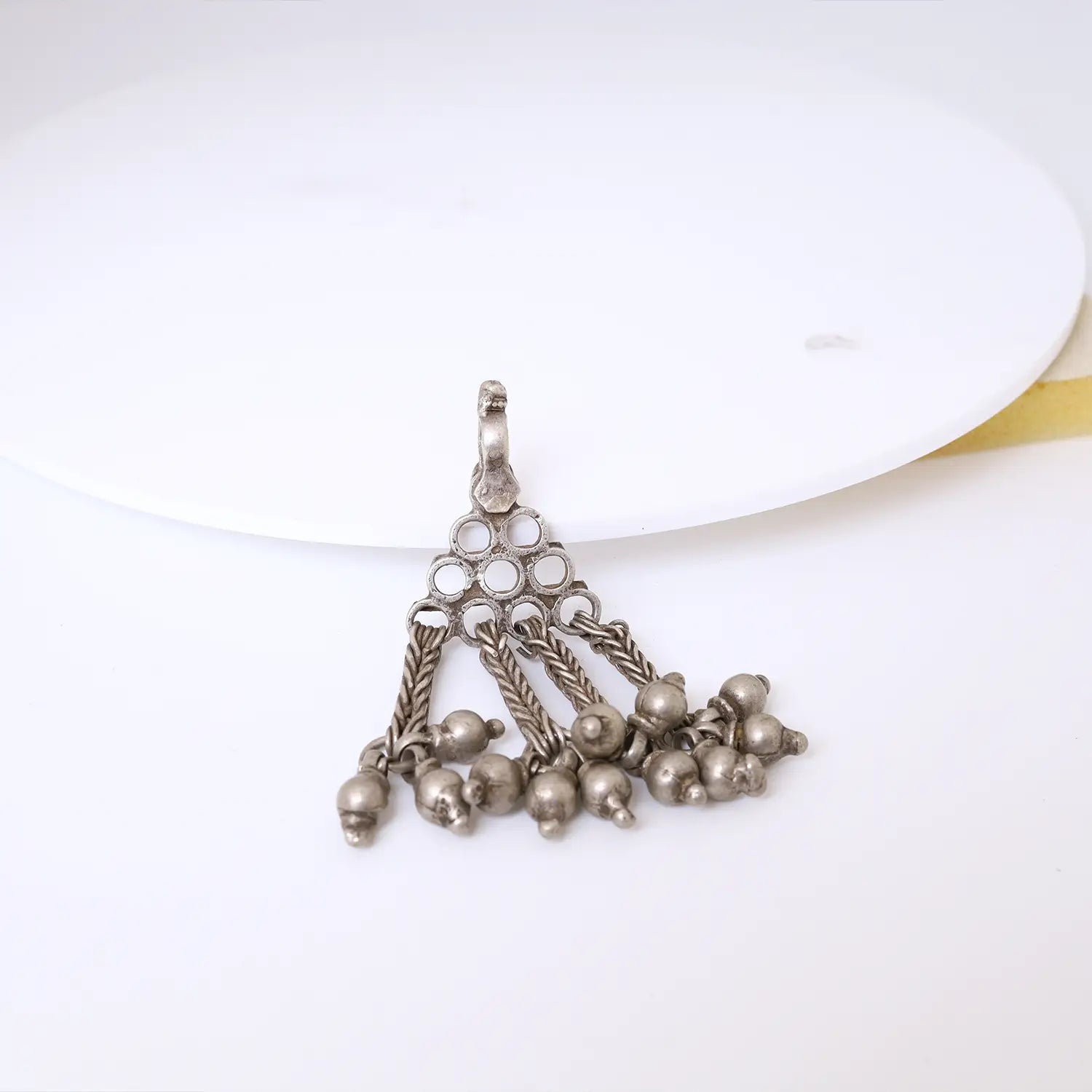 Tribal Tassel Ghungroo Pure Silver Pendant - Made With Pure 925 Silver